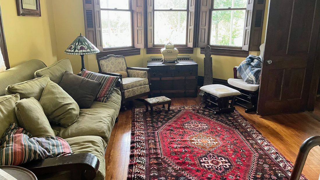 Cozy living room at the farmhouse