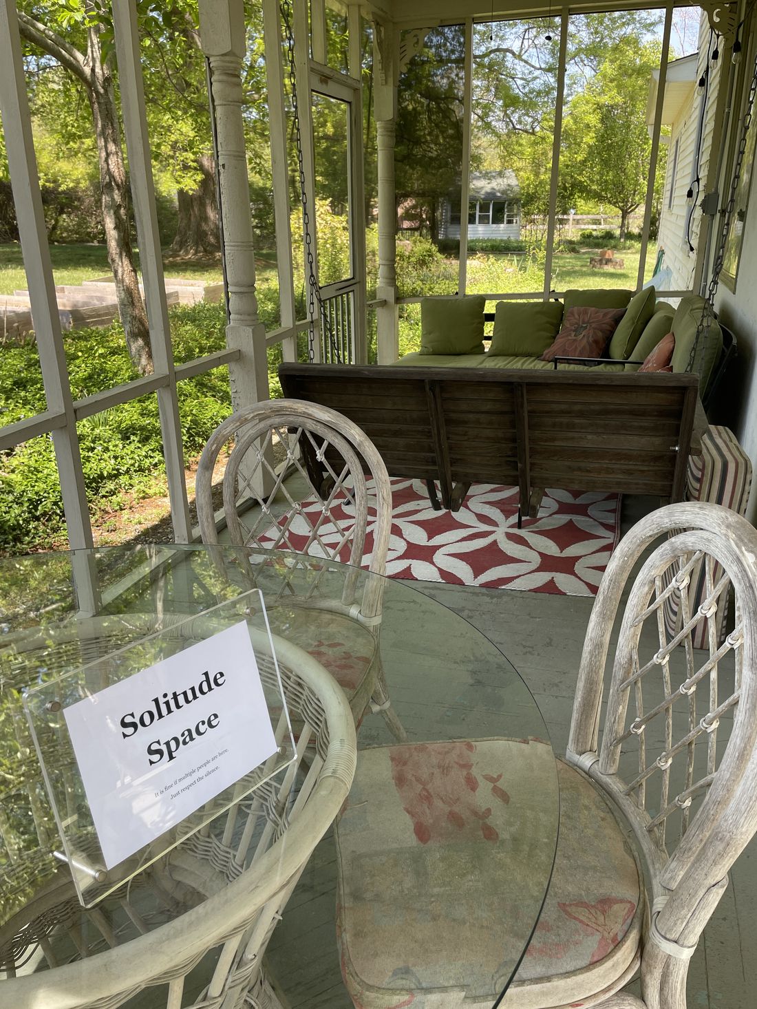 Solitude Space on the porch